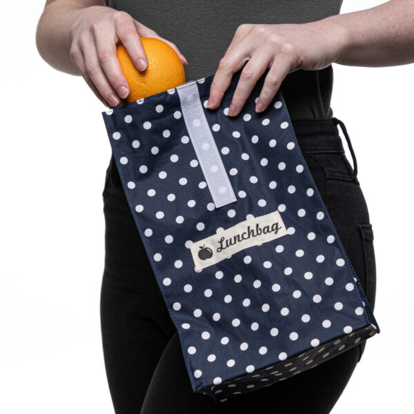 Lunchbag blau-weiß gepunktet L-02 – Bild 5