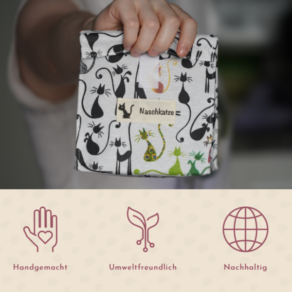 Snackbag "Naschkatze" Motiv retro Katzen S-06 – Bild 5