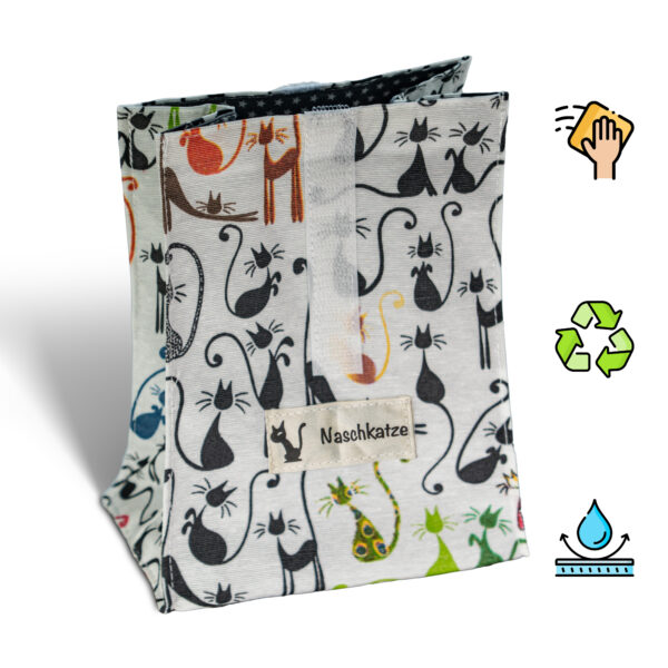 Snackbag "Naschkatze" Motiv retro Katzen S-06 – Bild 6