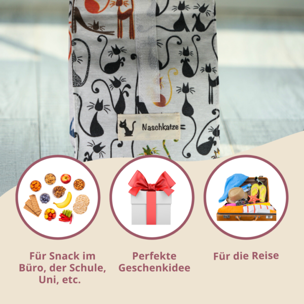 Snackbag "Naschkatze" Motiv retro Katzen S-06 – Bild 3
