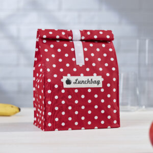 Lunchbag rot-weiß gepunktet L-01