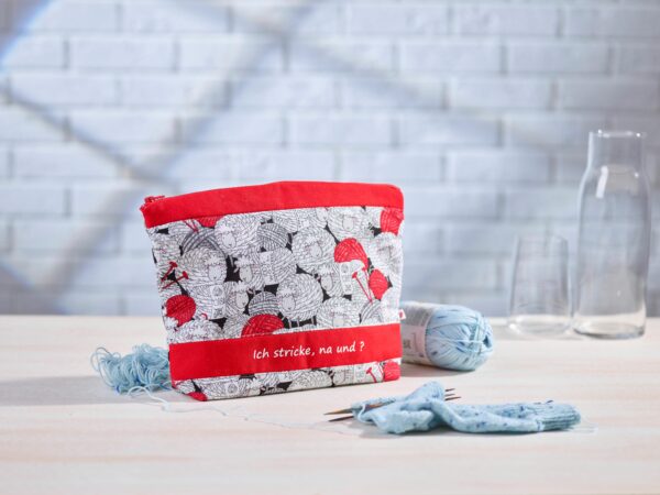 Stricktasche mit Aufdruck "ich stricke, na und...?"