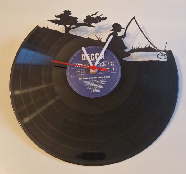 upcycling Schallplatten Wanduhr "Angler" – Bild 2