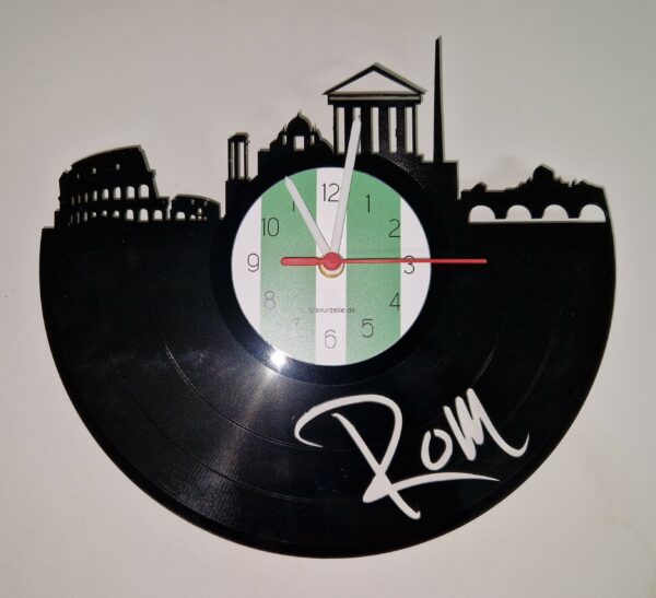 upcycling Schallplatten Wanduhr "Rom"