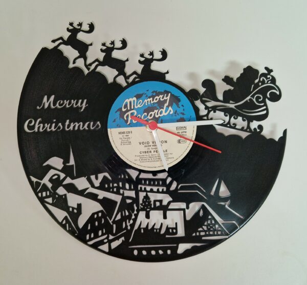 upcycling Schallplatten Wanduhr "Merry Christmas"
