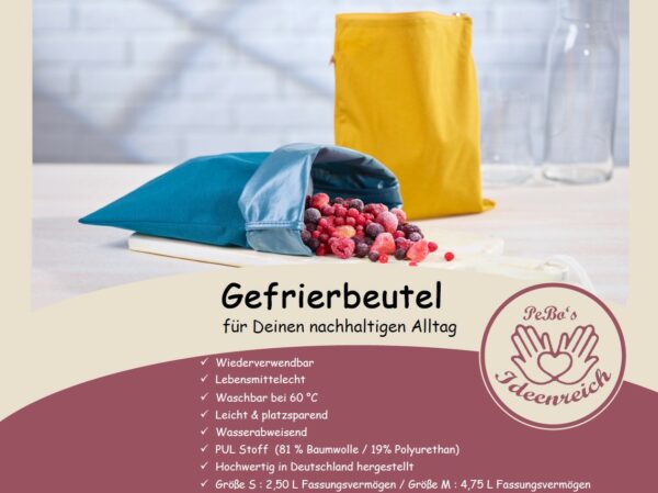 Gefrierbeutel Set  Gr. S + M -zero waste- G-03 – Bild 4