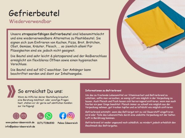 Gefrierbeutel Set  Gr. S + M -zero waste- G-03 – Bild 5