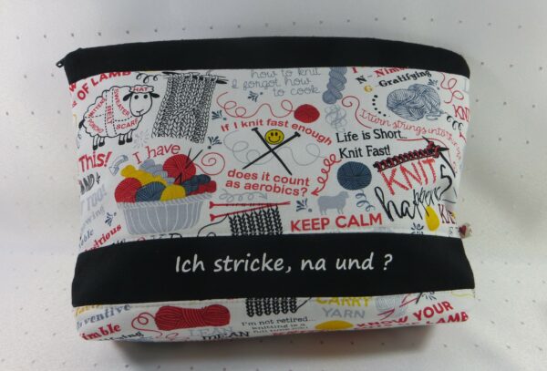 Stricktasche mit Aufdruck "ich stricke, na und...?" – Bild 2