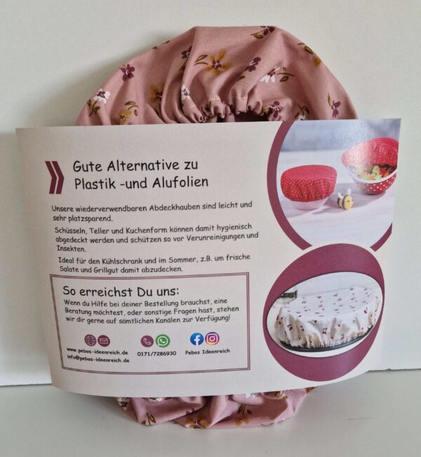 Abdeckhauben 4er Set - rosa Blümchen – Bild 3