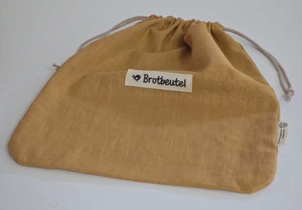 Leinen Brotbeutel  „groß“ 40 x 31cm Farbe korkuma – Bild 5