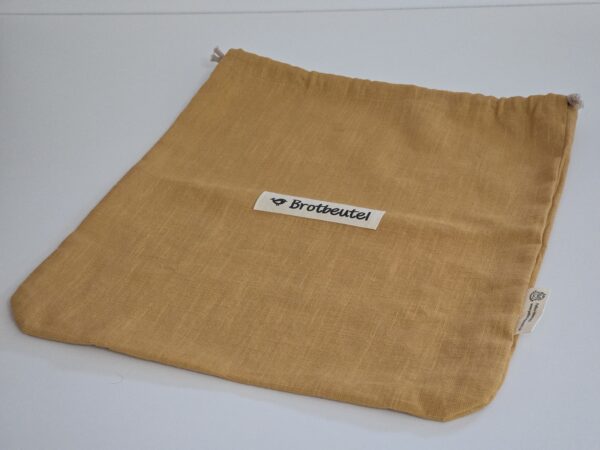 Leinen Brotbeutel  „groß“ 40 x 31cm Farbe korkuma – Bild 6