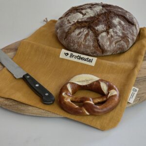 Leinen Brotbeutel  „groß“ 40 x 31cm Farbe korkuma
