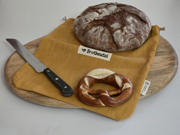 Leinen Brotbeutel  „groß“ 40 x 31cm Farbe korkuma