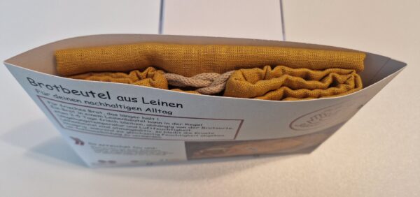 Leinen Brotbeutel  „groß“ 40 x 31cm Farbe korkuma – Bild 2