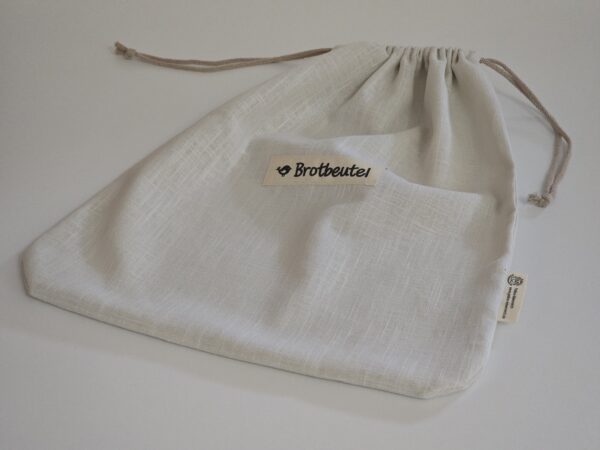 Leinen Brotbeutel  „groß“ 40 x 31cm Farbe naturell – Bild 2