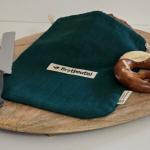 Leinen Brotbeutel  „klein“ 31 x 22cm Farbe petrol