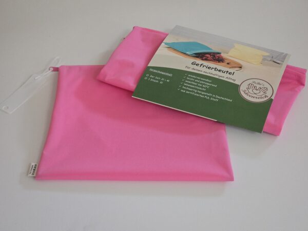 Gefrierbeutel Set  Gr. S + M -zero waste- G-14 rosa – Bild 2