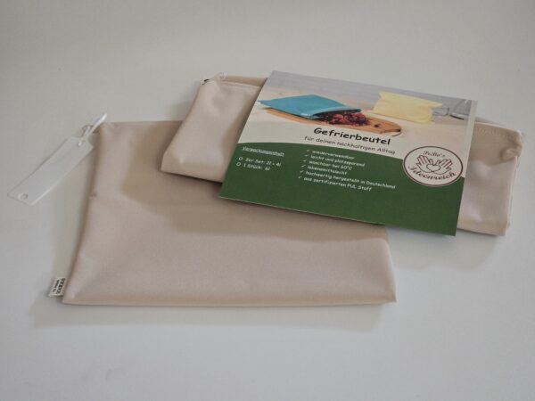 Gefrierbeutel Set  Gr. S + M -zero waste- G-15 naturell – Bild 2