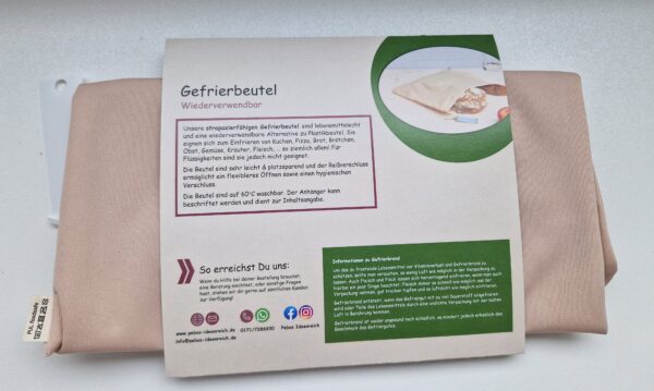 Gefrierbeutel Set  Gr. S + M -zero waste- G-15 naturell – Bild 4