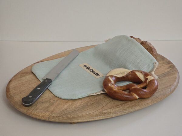 Leinen Brotbeutel  „klein“ 31 x 22cm Farbe "pastell-mint"
