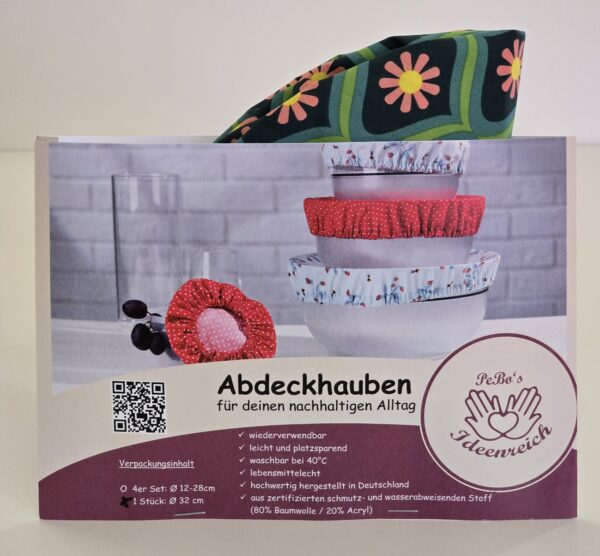 Abdeckhaube XL Single grün Blümchen – Bild 2