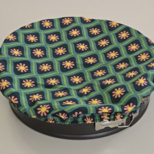 Abdeckhaube XL Single grün Blümchen