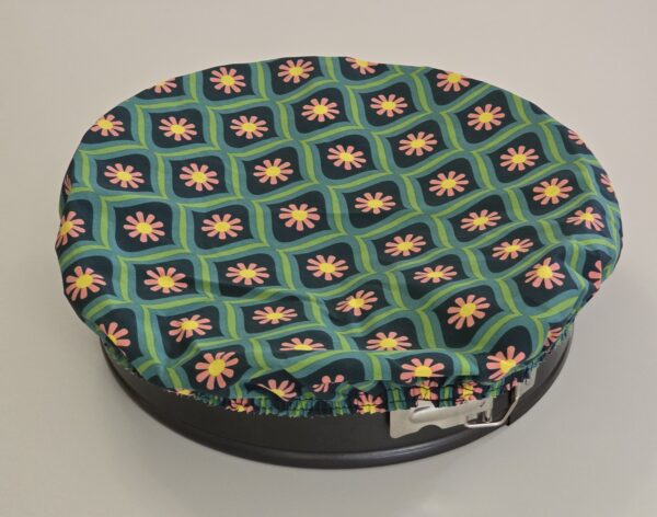 Abdeckhaube XL Single grün Blümchen