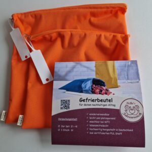 Gefrierbeutel Set  Gr. S + M -zero waste- orange