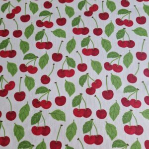 Beschichtete Baumwolle / Traumhaftes Wachstuch "rote Kirschen bunt"