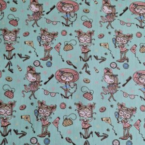 Beschichtete Baumwolle / Traumhaftes Wachstuch "Mädchen mit Brille"