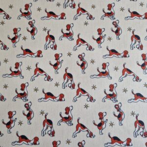 Beschichtete Baumwolle / Traumhaftes Wachstuch "lustiges Hundejoga Motiv"