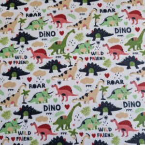 Beschichtete Baumwolle / Traumhaftes Wachstuch "kleine süße Dinosaurier"