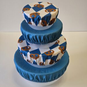 Abdeckhauben 4er Set - uni blau / Motiv Bayern