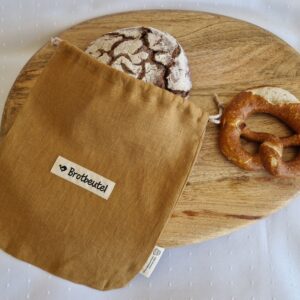 Leinen Brotbeutel  „klein“ 31 x 22cm Farbe "gelb"