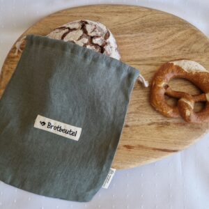 Leinen Brotbeutel  „klein“ 31 x 22cm Farbe "grün"