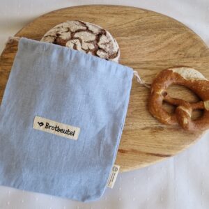 Leinen Brotbeutel  „klein“ 31 x 22cm Farbe "hellblau"