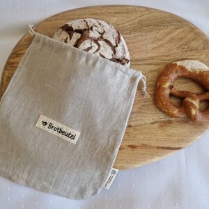 Leinen Brotbeutel  „klein“ 31 x 22cm Farbe "naturell"
