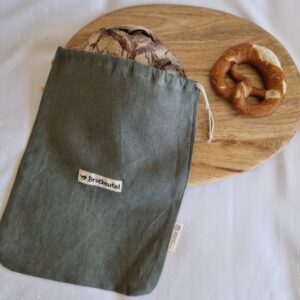 Leinen Brotbeutel  „groß“ 40 x 31cm Farbe "grün"