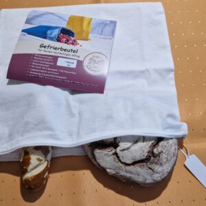 Gefrierbeutel "zero waste" GB-00 für Kuchenform und große Brote geeignet. (Farbe weiß)